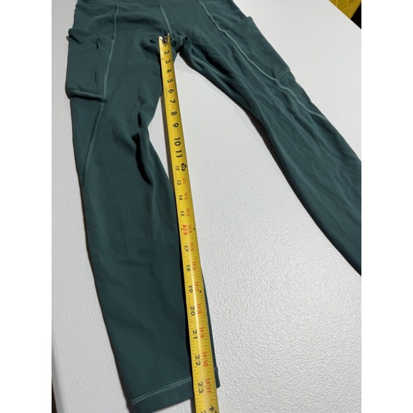 Athleta 7/8 Tight Womens XS Teal Pocket Leggings Logo - Picture 2 of 11